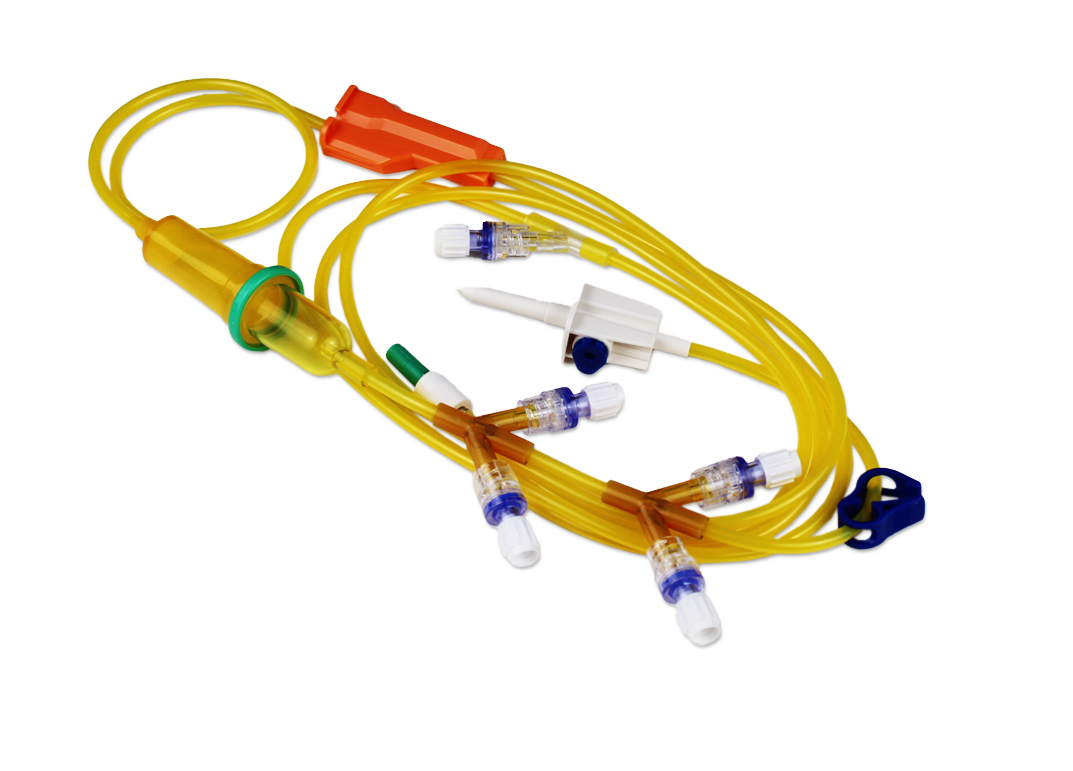 Cytostatic Administration Line, Amber, 5-Way, Gravity