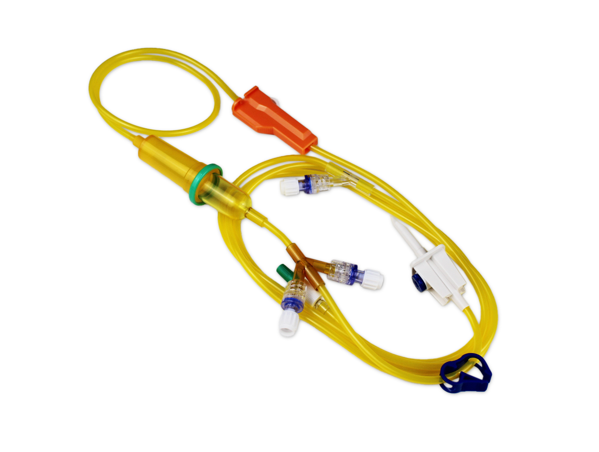 Cytostatic Administration Line, Amber, 3-Way, Gravity