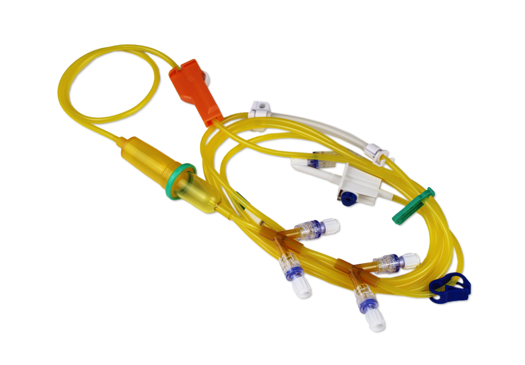 Cytostatic Administration Line, Amber, 5-Way, for Infusion Pumps