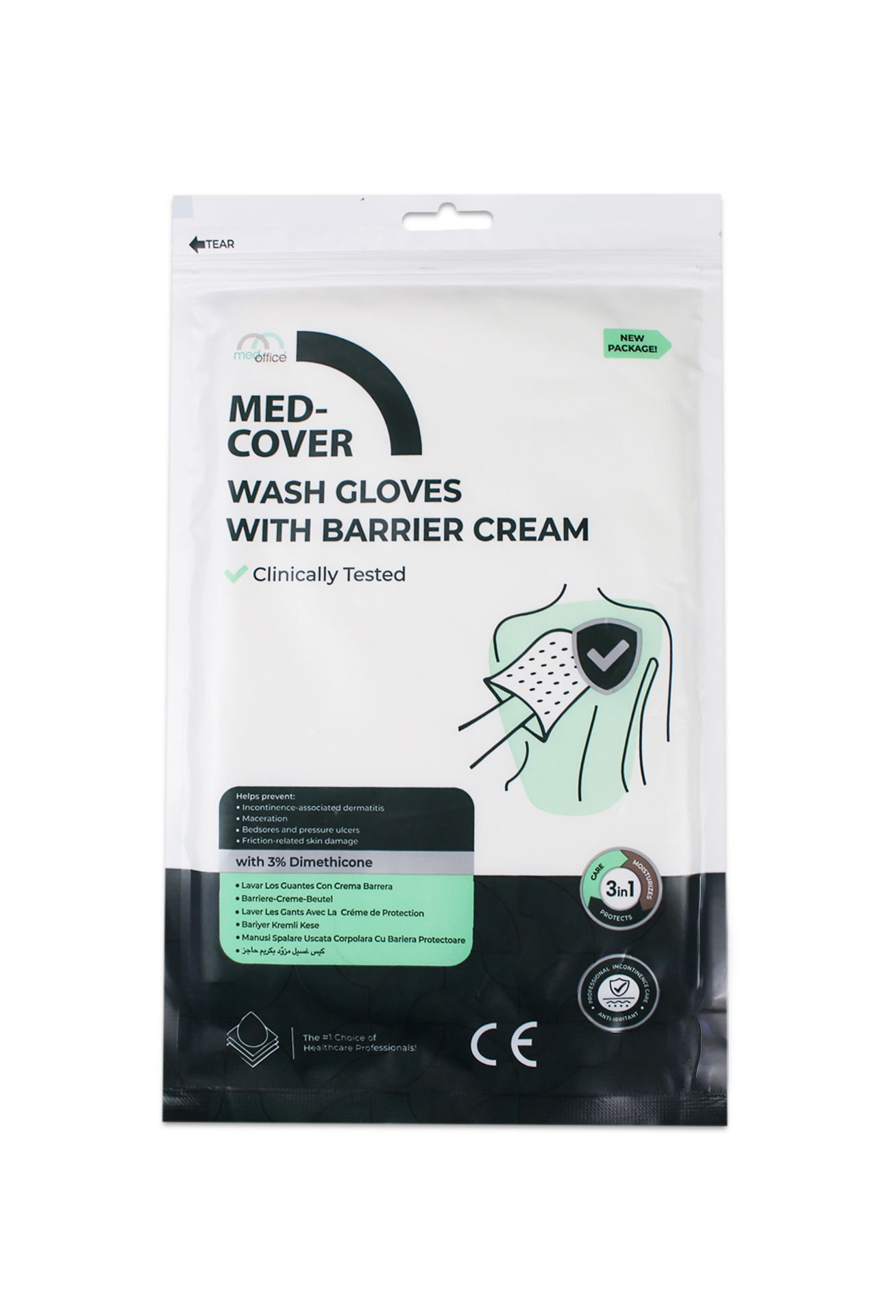 Waterless Body Wash Glove Package of 10 pieces