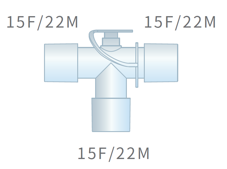 T-Piece Breathing System Connector 22mm/15F