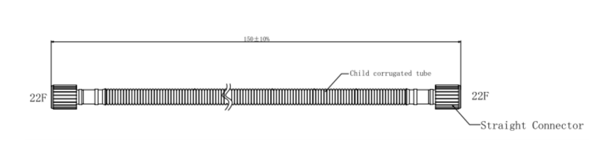 Dead Space Connector 15cm 15F/22M-22F Straight