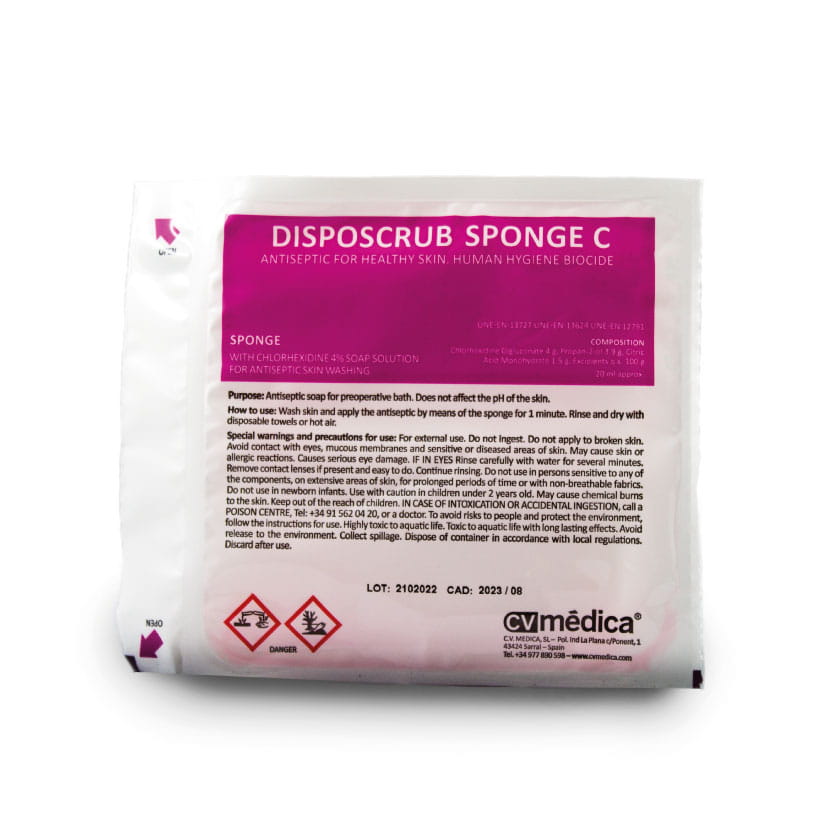 DISPOMEDIC sponge impregnated with 4% chlorhexidine