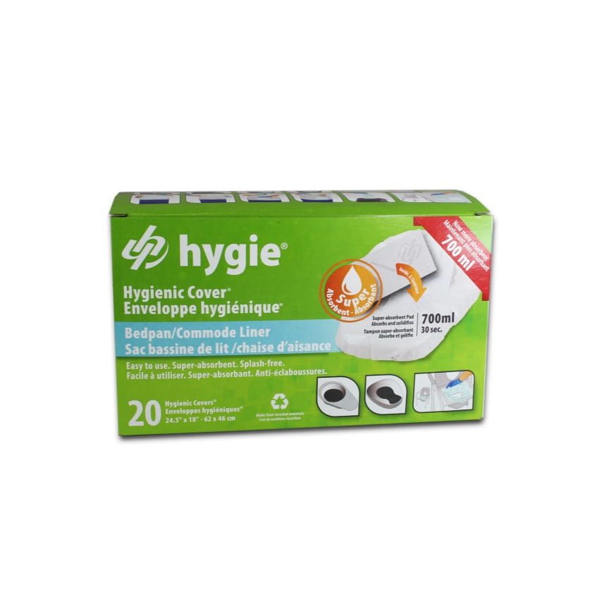Disposable Liner with Absorbent Pad for Bedpans - Pack of 20