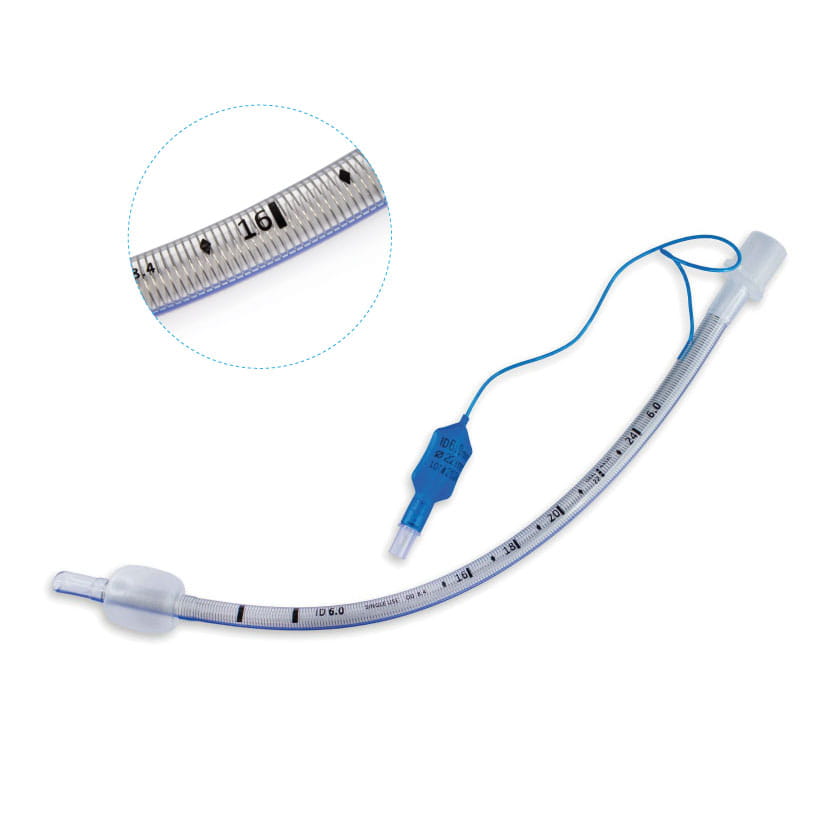 Reinforced Endotracheal Tube with Cuff, without Stylet