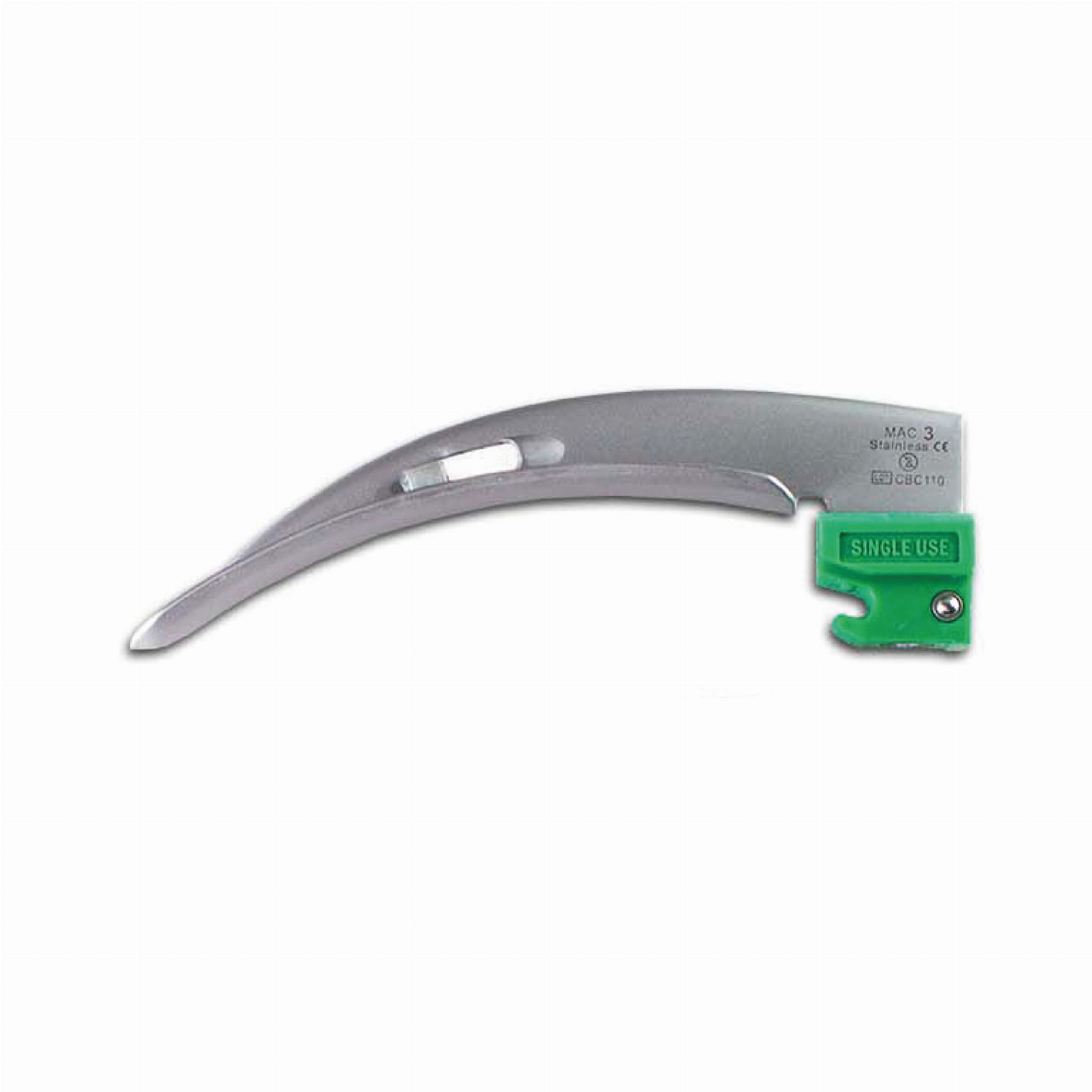 Disposable Laryngoscope Blade, Metal with Plastic Base Macintosh