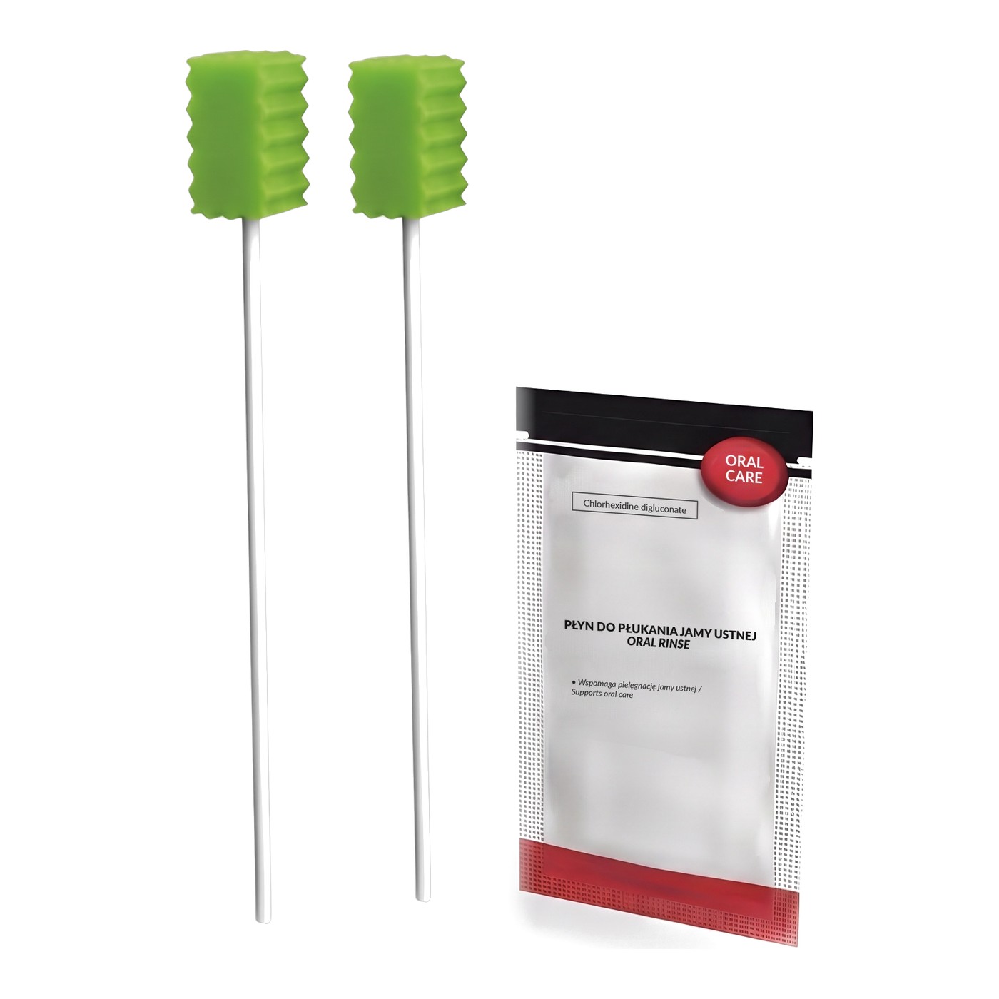 Oral Care Kit with Two Oral Swabs and 0.12% Chlorhexidine (CHG)