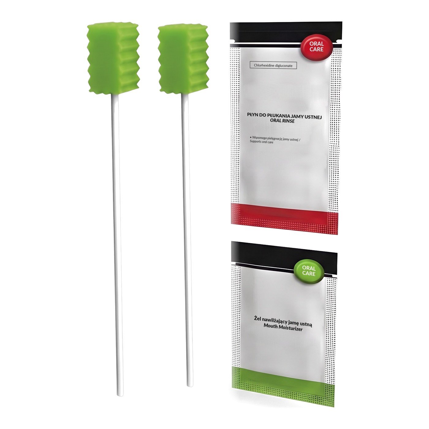 Oral Care Kit with Two Oral Swabs, 0.12% Chlorhexidine (CHG) and Mouth Moisturizer Gel
